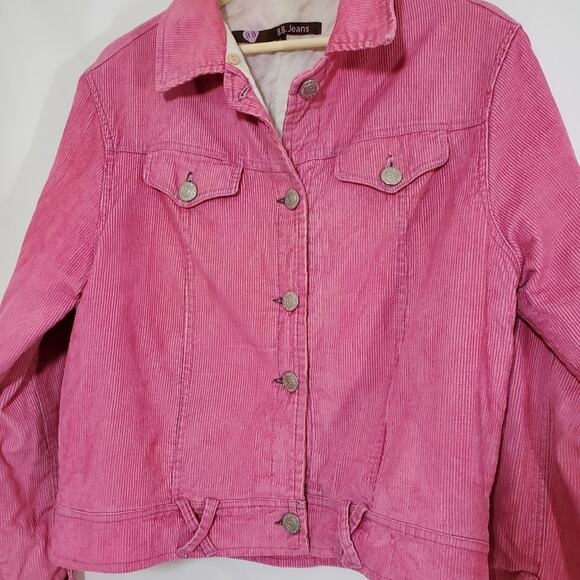Vintage BB Jeans | Bubble Gum Pink Corduroy Jacket with Chest Pockets - Picture 3 of 10